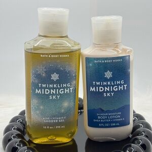Bath & Body Works Twinkling Midnight Sky shower gel & body lotion Set